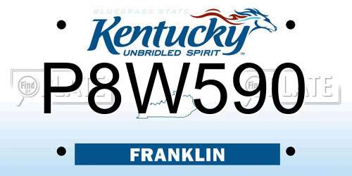 P8W590 Kentucky License Plate