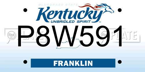 P8W591 Kentucky License Plate