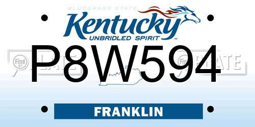 P8W594 Kentucky License Plate