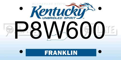 P8W600 Kentucky License Plate