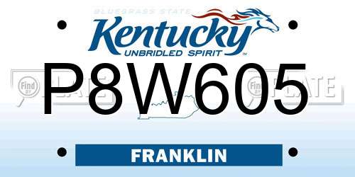 P8W605 Kentucky License Plate