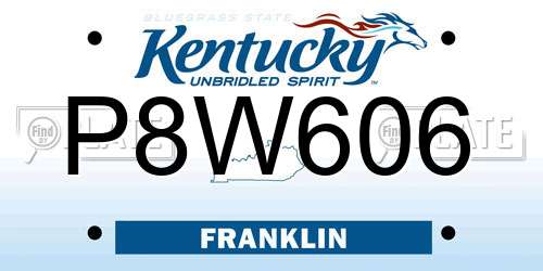 P8W606 Kentucky License Plate