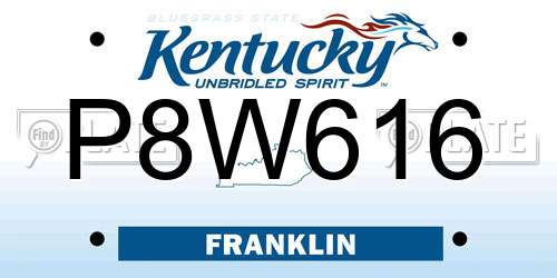 P8W616 Kentucky License Plate