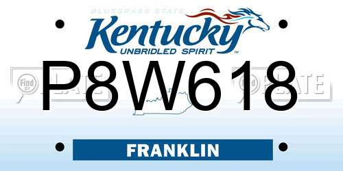 P8W618 Kentucky License Plate
