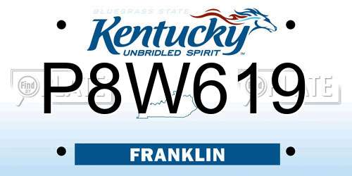 P8W619 Kentucky License Plate