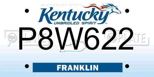 P8W622 Kentucky License Plate