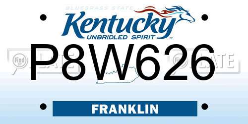 P8W626 Kentucky License Plate