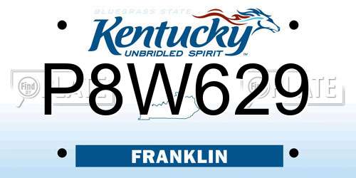 P8W629 Kentucky License Plate