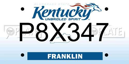 P8X347 Kentucky License Plate
