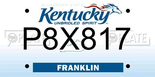 P8X817 Kentucky License Plate
