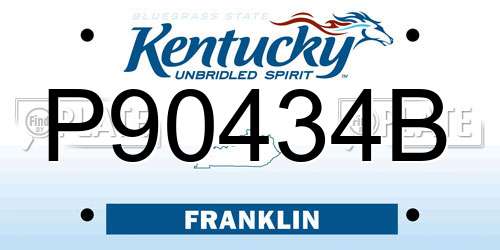 P90434B Kentucky License Plate