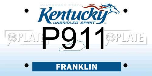 P911 Kentucky License Plate