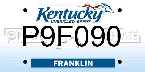 P9F090 Kentucky License Plate