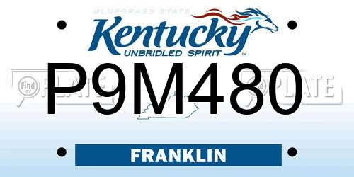 P9M480 Kentucky License Plate