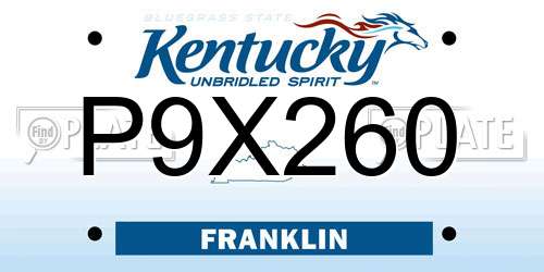 P9X260 Kentucky License Plate