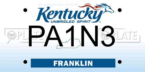 PA1N3 Kentucky License Plate