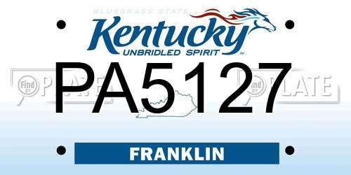 PA5127 Kentucky License Plate