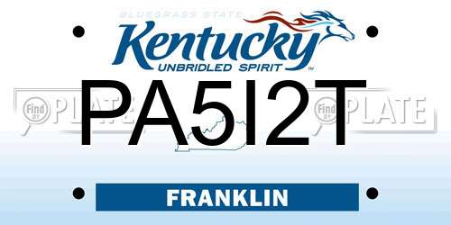 PA5I2T Kentucky License Plate
