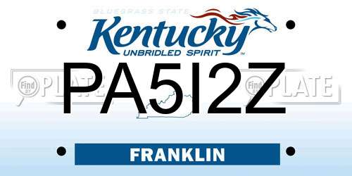 PA5I2Z Kentucky License Plate