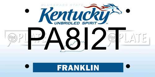 PA8I2T Kentucky License Plate