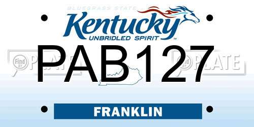 PAB127 Kentucky License Plate