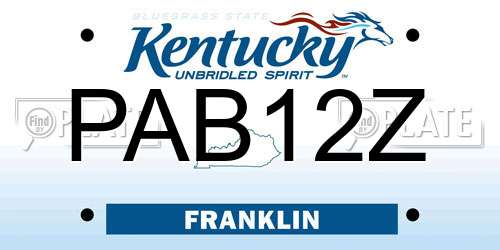 PAB12Z Kentucky License Plate