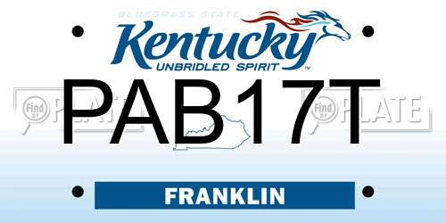 PAB17T Kentucky License Plate