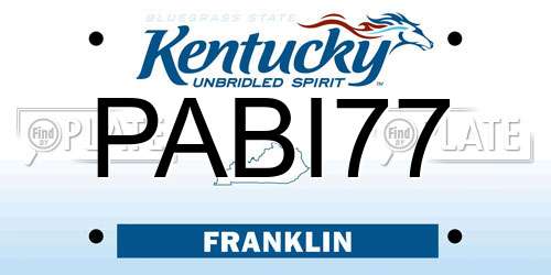 PABI77 Kentucky License Plate