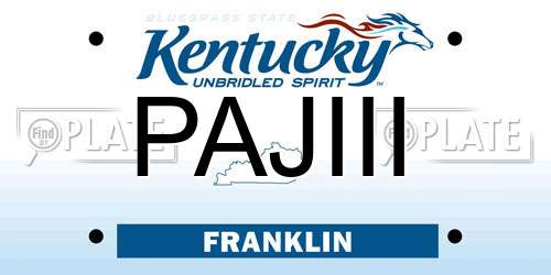 PAJIII Kentucky License Plate