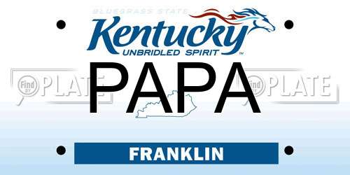 PAPA Kentucky License Plate