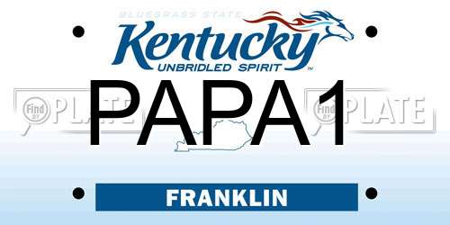 PAPA1 Kentucky License Plate