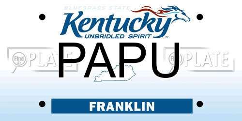 PAPU Kentucky License Plate