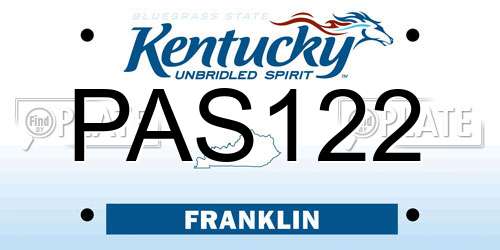 PAS122 Kentucky License Plate