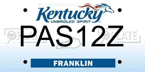 PAS12Z Kentucky License Plate
