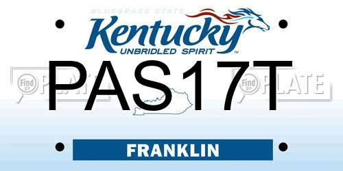 PAS17T Kentucky License Plate