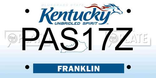 PAS17Z Kentucky License Plate