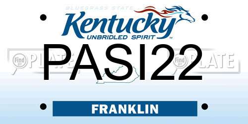 PASI22 Kentucky License Plate