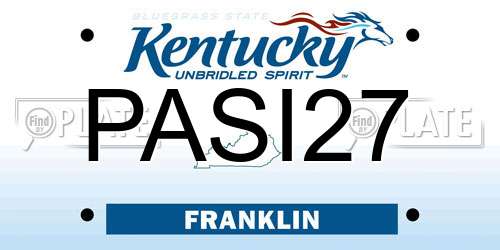 PASI27 Kentucky License Plate