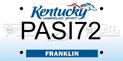 PASI72 Kentucky License Plate