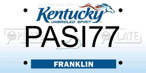 PASI77 Kentucky License Plate