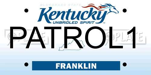 PATROL1 Kentucky License Plate