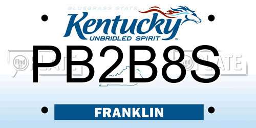 PB2B8S Kentucky License Plate