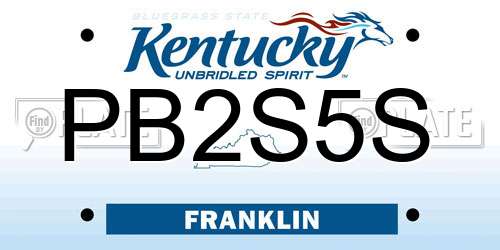 PB2S5S Kentucky License Plate