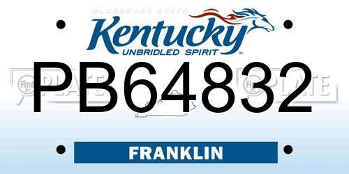 PB64832 Kentucky License Plate