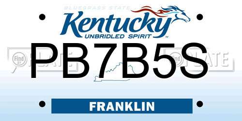 PB7B5S Kentucky License Plate