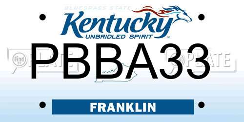 PBBA33 Kentucky License Plate