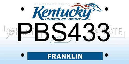 PBS433 Kentucky License Plate
