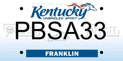 PBSA33 Kentucky License Plate