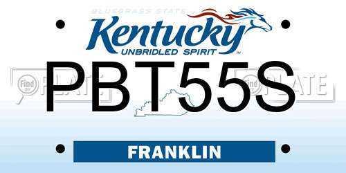 PBT55S Kentucky License Plate