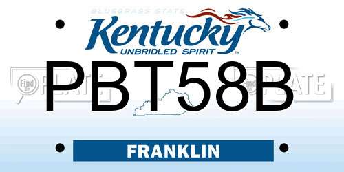 PBT58B Kentucky License Plate